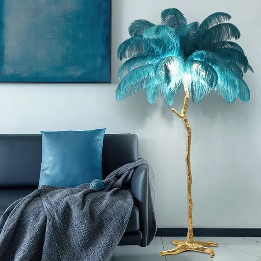 Ostrich feather lamp