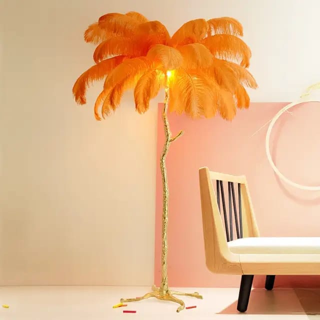 Ostrich feather lamp