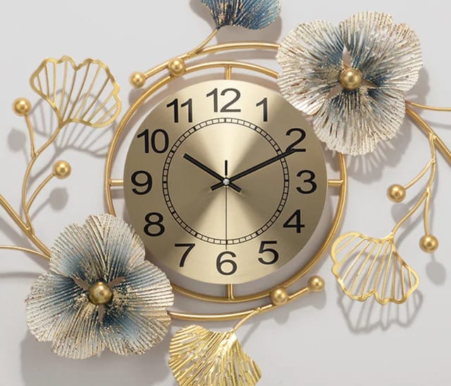 Large metal wall clock